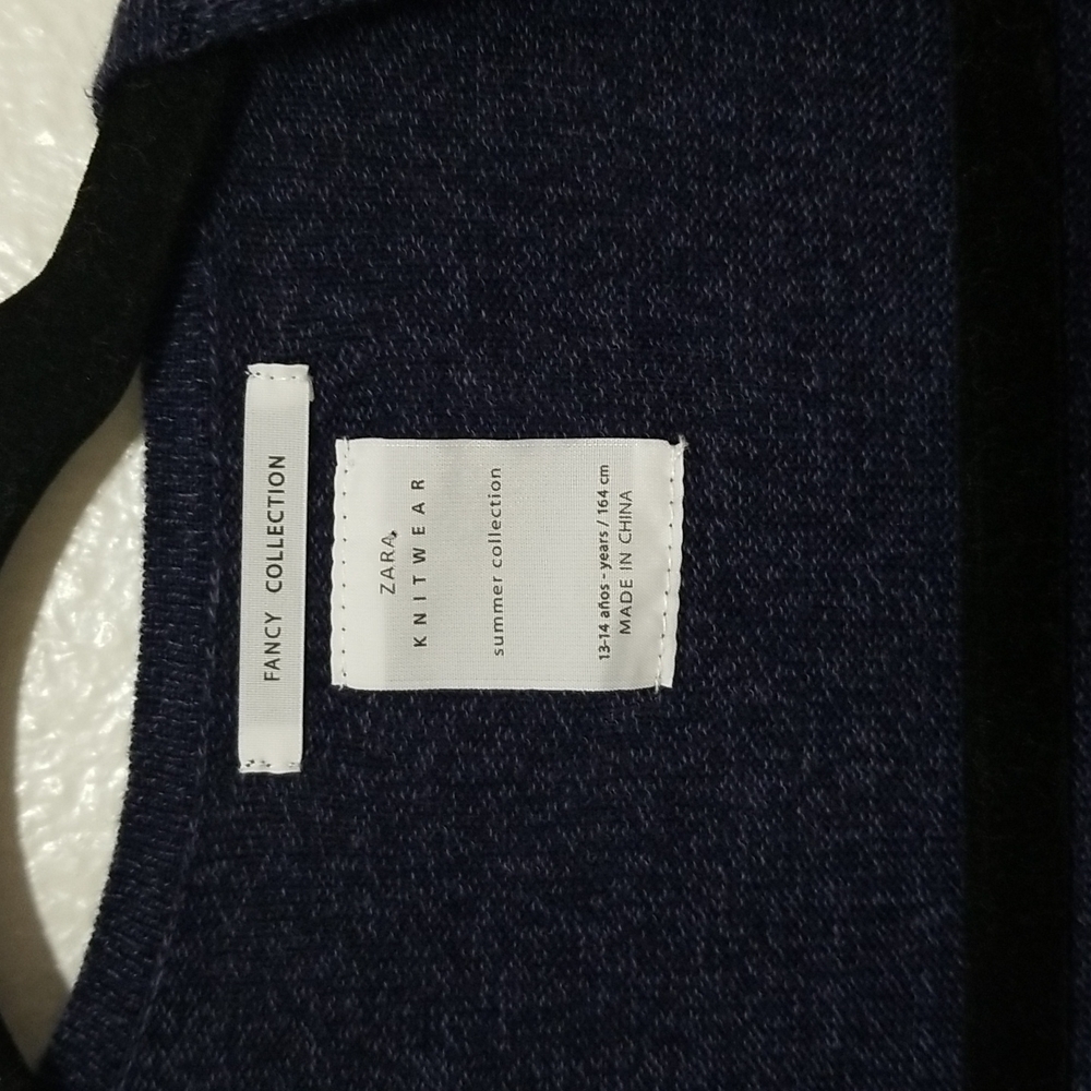 Zara Fancy Collection,  knit wear, color navy blue. - Picture 6 of 8